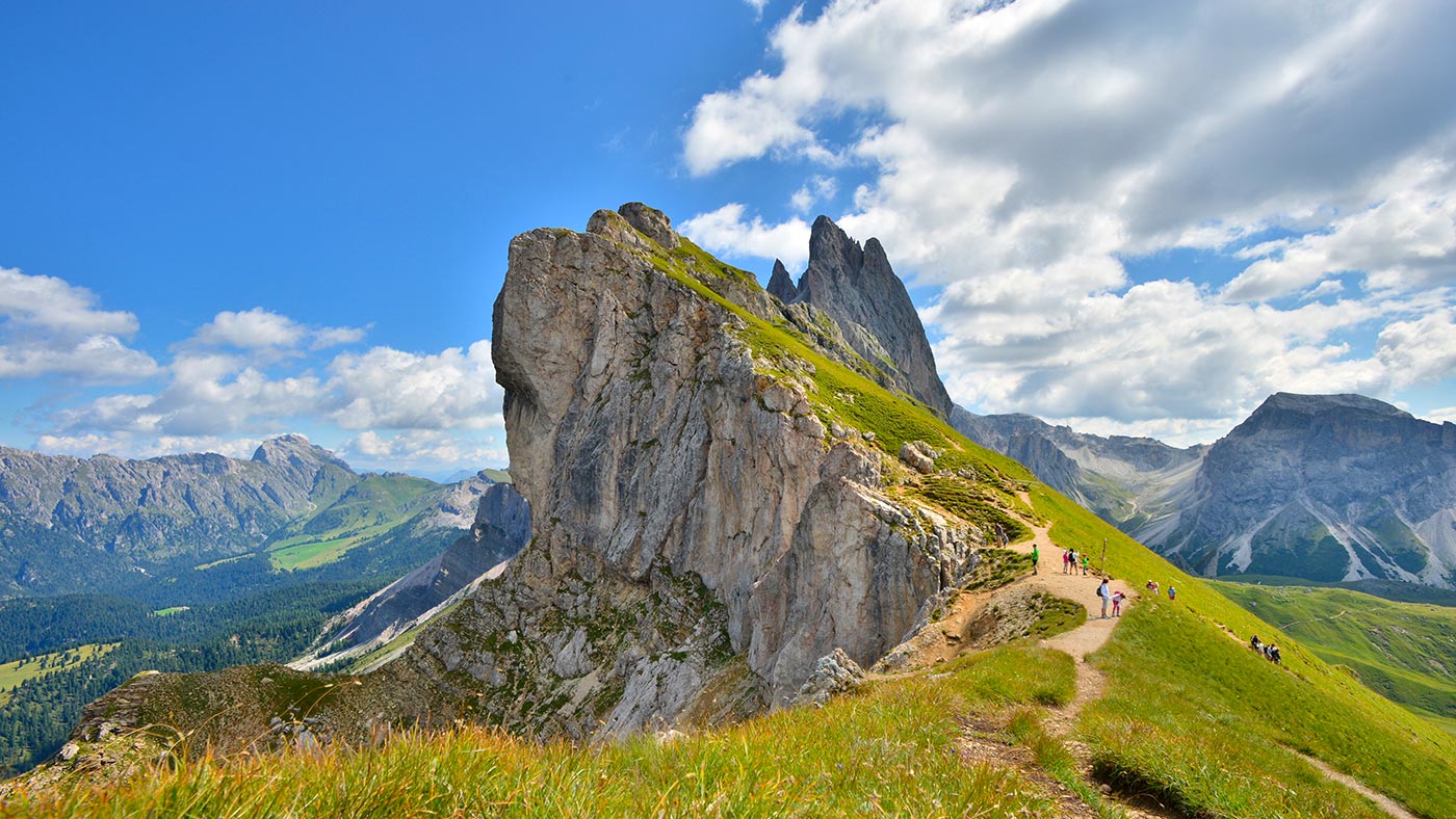 Blick auf die Seceda in Gröden