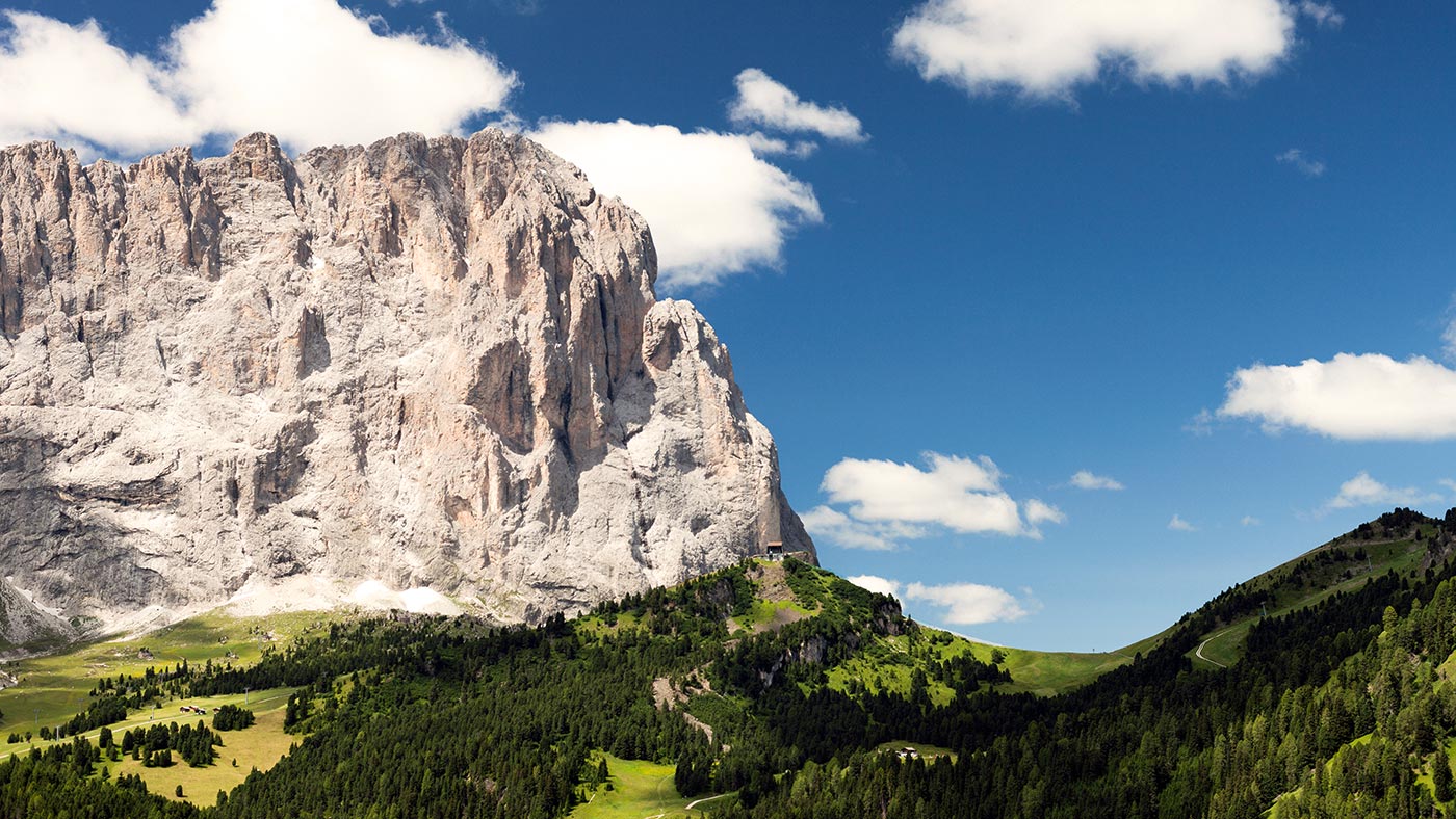 A view of mountains the mountains in Selva Val Gardena